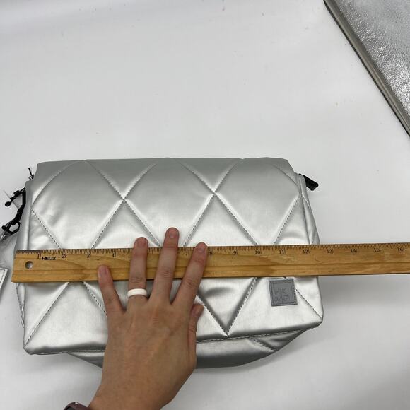 Shawn Killinger x IHKWIP Knotted Shoulder Bag w Crossbody Strap Metallic Silver - Picture 6 of 16